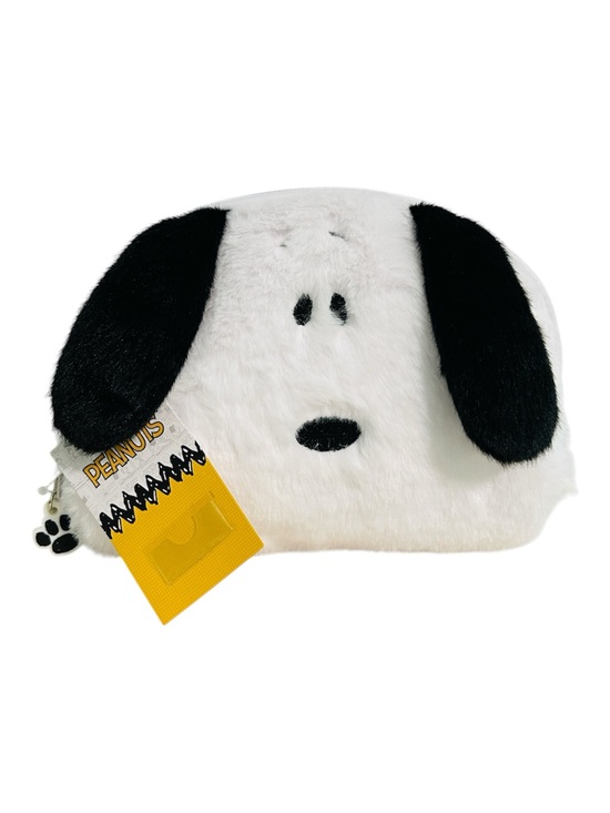 Peanuts Handbags - Peanuts Bag Snoopy Plush Dog Pouch - Snoopy Makeup Travel Bag -White/Black-NEW